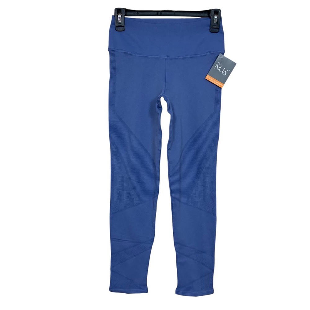 NUX Moderate Compression Blue 7/8 Leggings Size Large NWT